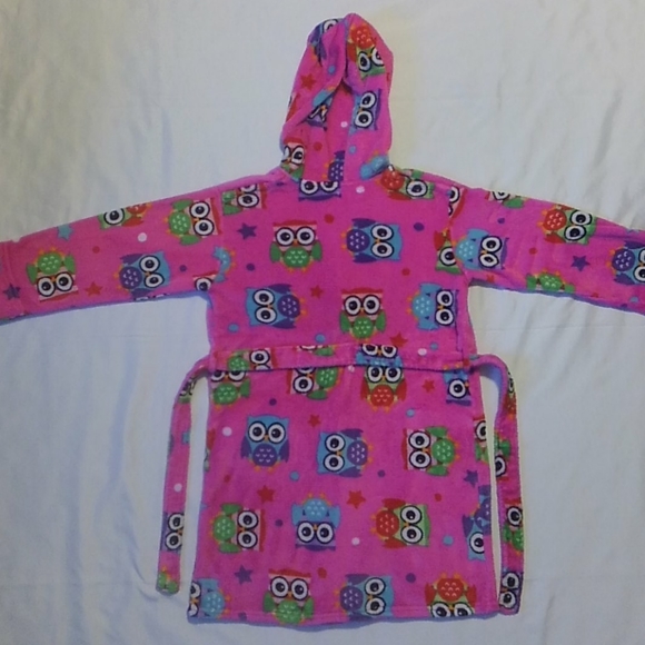 Komar Kids Pink Fuzzy Fleece Robe Baby Owls S 7/8 - Picture 7 of 7